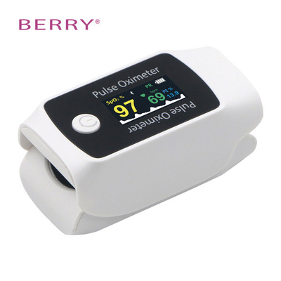 White Finger Tip Pulse Oximeter TFT LCD Screen