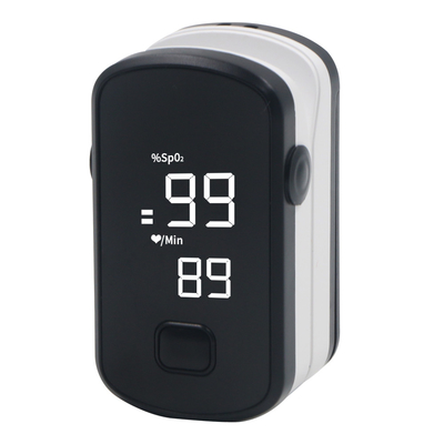 CE Plastic Digital Fingertip Pulse Oximeter Removable Battery Power Supply