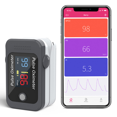 SpO2 Measurement Range Bluetooth Fingertip Pulse Oximeter With Dual Color OLED Display