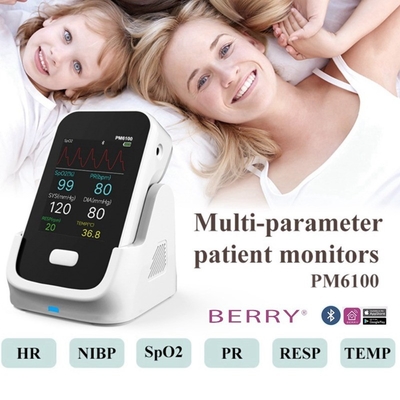 Bluetooth electric Multi Parameter NIBP,ECG,SPO2 Patient Monitor Lithium Battery