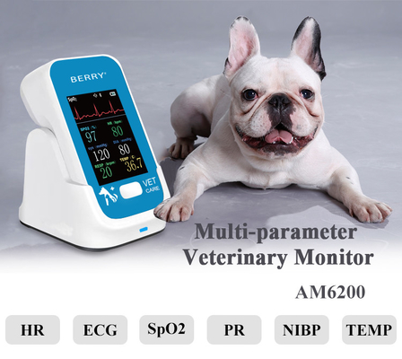 PR ECG TEMP SpO2 NIBP High Quality  6 parameters veterinary vital signs monitor animal use monitoring machine