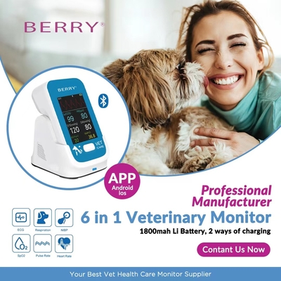 Veterinary Patient Monitor with One-Button Design for Easy Operation Pulse Rate Monitoring veterinary multiparameter
