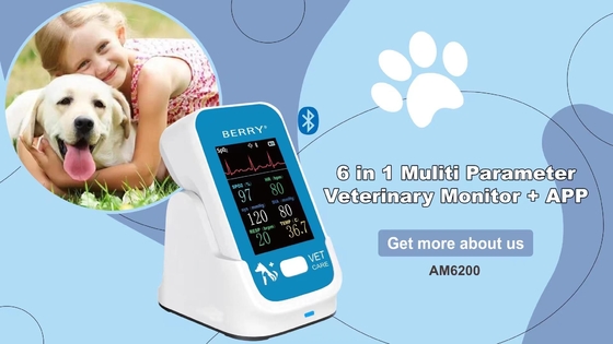Veterinary Monitor AM6200 with 2.8''TFT LCD Screen Pulse Rate ≤20W Power Consumption