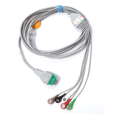 Snap ECG Lead Wire 6p 3 lead Aha Trunk Cable For ECG Monitoring