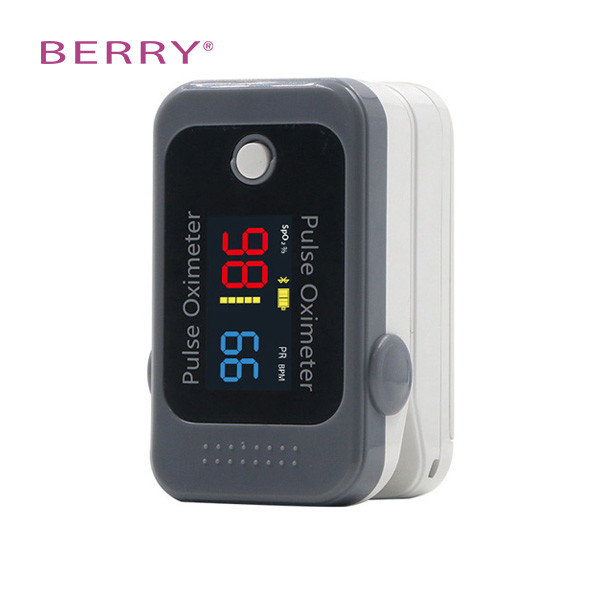 TFT LCD Screen Fingertip Pulse Oximeter Gray Orange