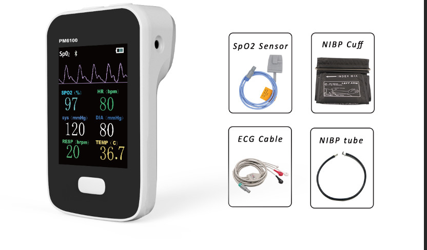 PM6100 Physiological Monitor Multi Parameter Diagnosis With Desk Charging Stand