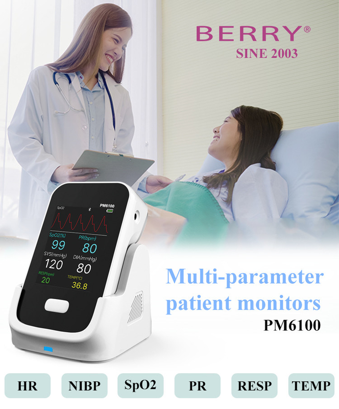 NIBP ,Spo2, ECG,Temperature Multi Parameter Patient Monitor TFT Display