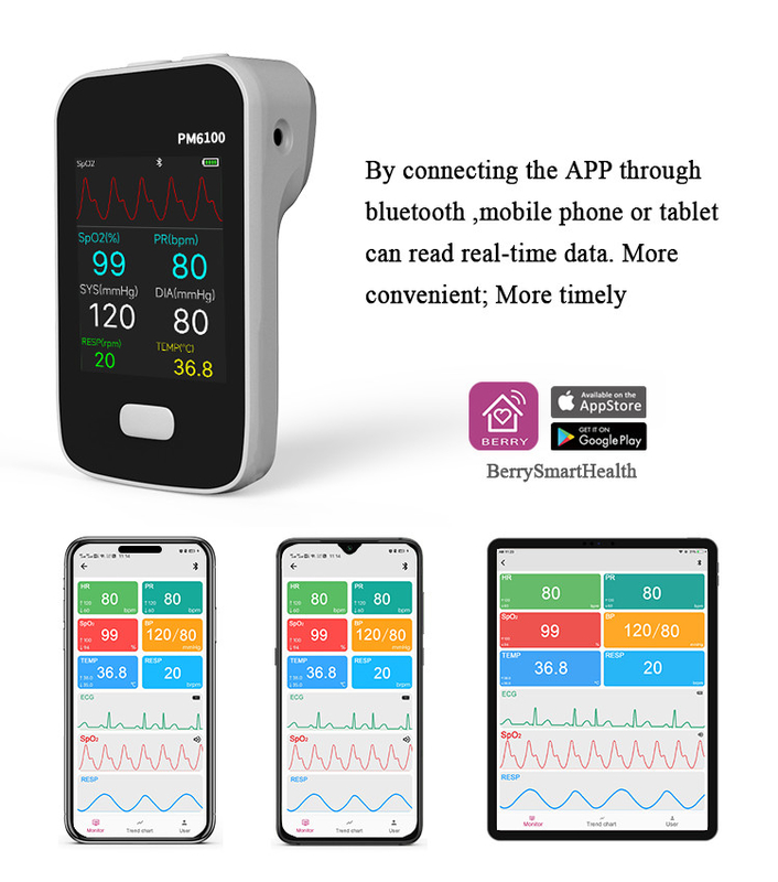 Neonate Multi Parameter Handheld BERRY Bluetooth Patient Monitor SpO2 PR ECG NIBP