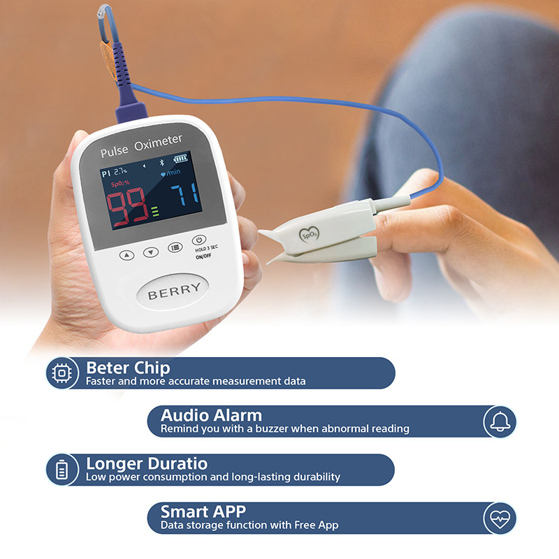 Finger Handheld Pulse Oximeter 1000mAh Battery Capacity 8 Hours Battery Life
